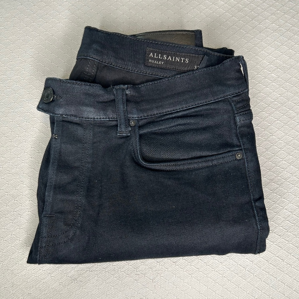 All Saints Men's Hoxley Jeans, Black, 32 W, 30 L